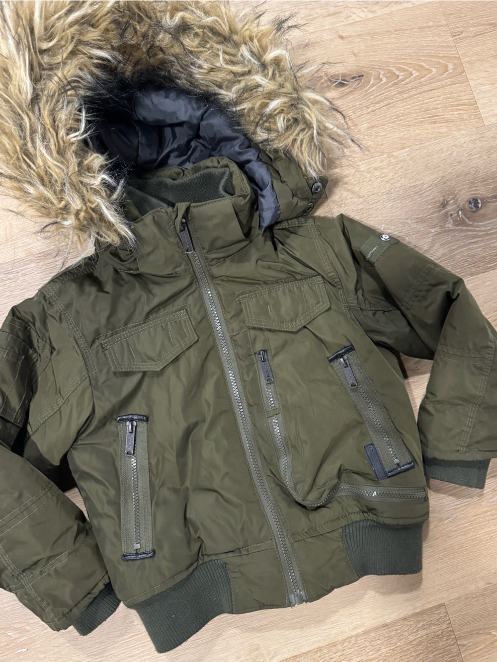 Ben Sherman Parma Fall/Winter Parka Bomber Jacket Coat Youth 5/6 Green